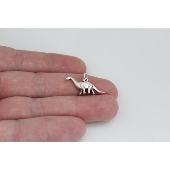 Sterling Silver Dinosaur Charm, Sterling Silver Apatosaurus Dinosaur Charm - Picture 2 of 8